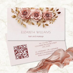 Carte De Visite roses d'or 3 D Blush   Code QR