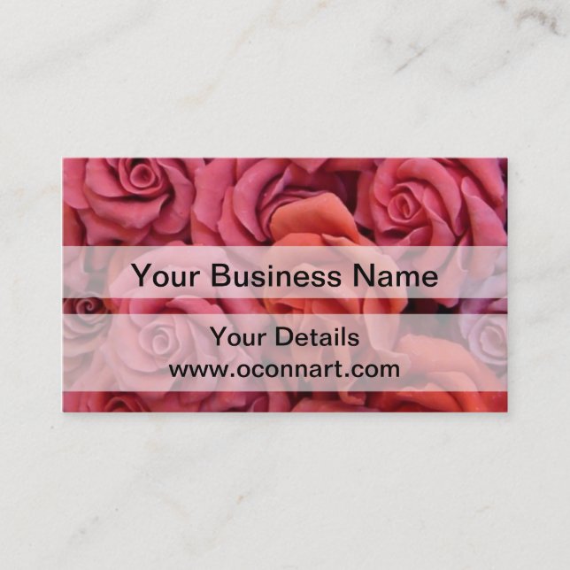 Carte De Visite Roses floraux roses (Devant)