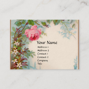 Carte De Visite ROSES & JASMINES MONOGRAM GEM crème bleue