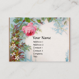 Carte De Visite ROSES & JASMINES MONOGRAM GEM lin rouge