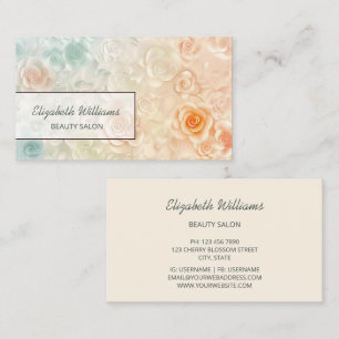 Carte De Visite Roses Pastel 3D