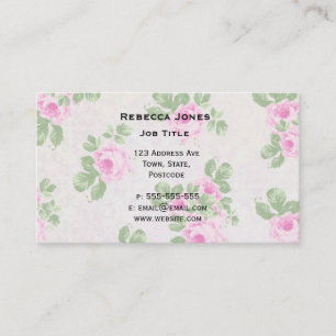 Carte De Visite Roses roses chics floraux vintages