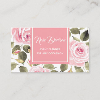 Carte De Visite Roses roses d'aquarelle