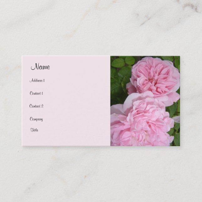 Carte De Visite Roses roses de Bloomin (Devant)