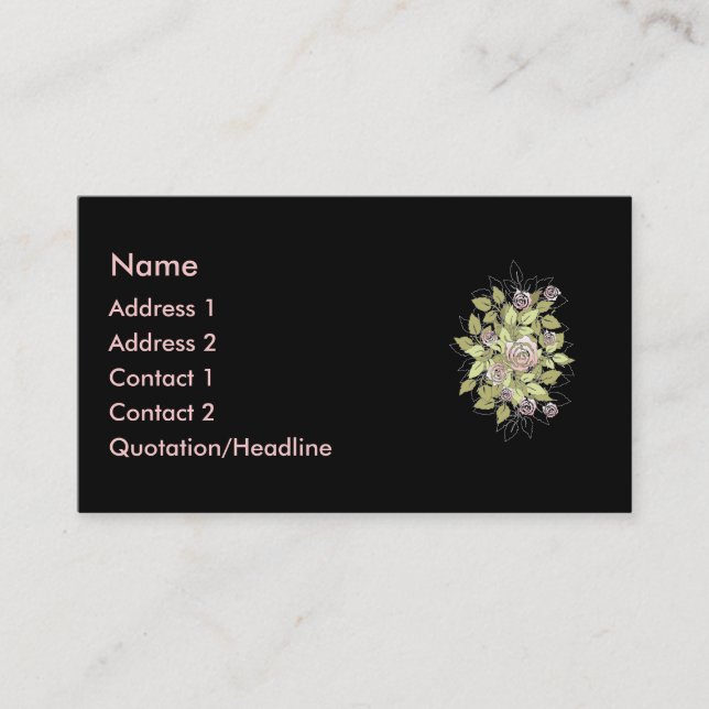 Carte De Visite roses roses roses (Devant)