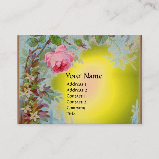Carte De Visite ROSES ROSES ROSES ET JASMINES MONOGRAM GEM jaune b (Devant)