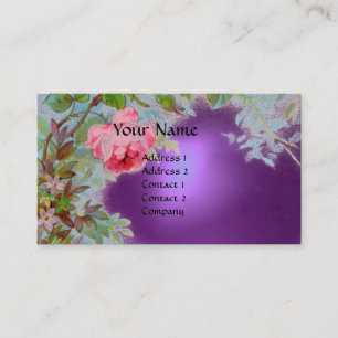 CARTE DE VISITE ROSES ROSES ROSES ET JASMINES MONOGRAM GEM PIERRE 