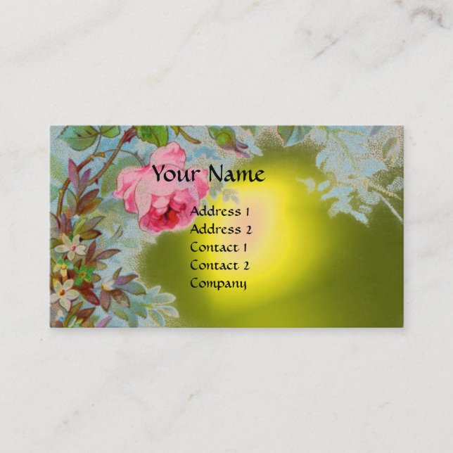 CARTE DE VISITE ROSES ROSES ROSES ET JASMINES MONOGRAM GEM PIERRE  (Devant)