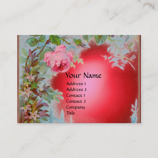 CARTE DE VISITE ROSES ROSES ROSES ET JASMINES MONOGRAM GEM PIERRE  (Devant)