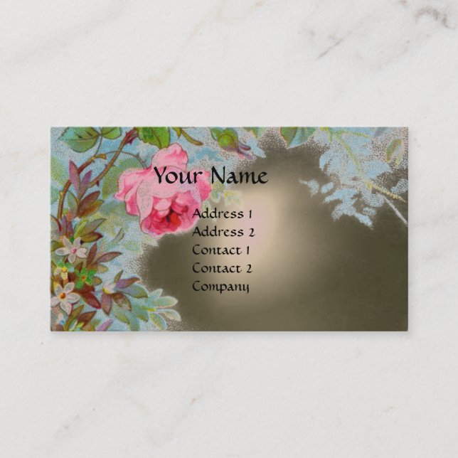 CARTE DE VISITE ROSES ROSES ROSES ET JASMINES MONOGRAM GEM PIERRE  (Devant)