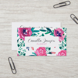 Carte De Visite Roses roses sur