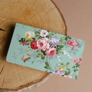 Carte De Visite Roses rouge-rose élégants vintages de Boho flora