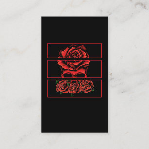 Carte De Visite Roses rouges Crâne gothique Wicca Fleurs gothiques