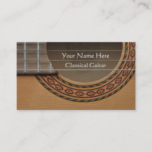 Carte De Visite Rosette décorée d'une guitare classique