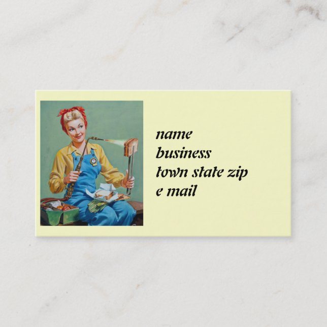 Carte De Visite Rosie le Riveter fait du fromage rôti (Devant)