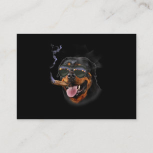 Carte De Visite Rottweiler avec Cigar Portant Avion Sunglass