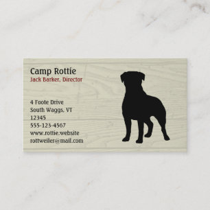 Carte De Visite Rotweiler Chien Silhouette Rustique Style Rotie Ch