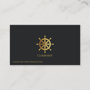 Carte De Visite Roue de navire en or