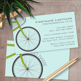 Carte De Visite Roue de vélo Hipster avec nom personnalisé