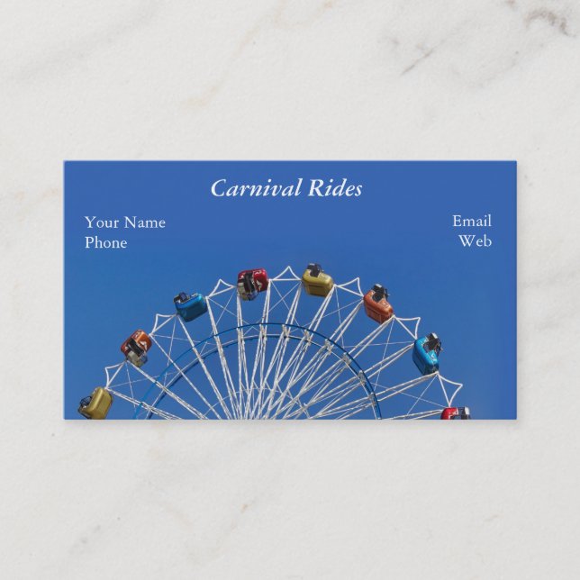 Carte De Visite Roue géante Ferris et Carnival (Devant)