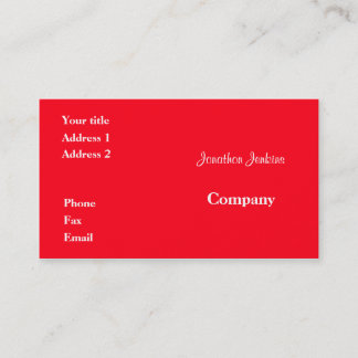 Carte De Visite Rouge