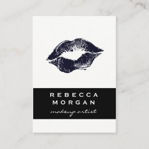 Carte De Visite Rouge à lèvres chic baiser bleu