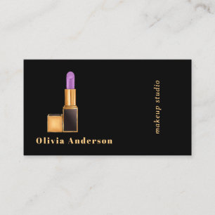 Carte De Visite Rouge à lèvres violet noir Maquilleuse MUA