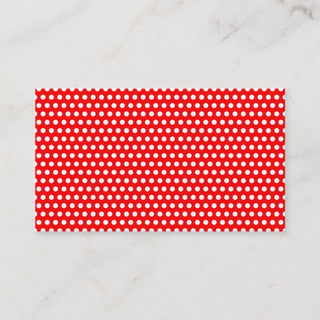 Carte De Visite Rouge avec de minuscules points blancs (Devant)
