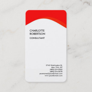 Carte De Visite Rouge Blanc arrondi Exclusif spécial moderne Uniqu