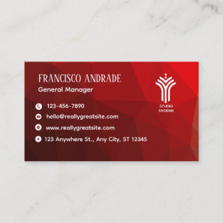 Carte De Visite Rouge Blanc Moderne 