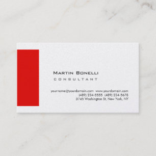 Carte De Visite Rouge blanc moderne simple