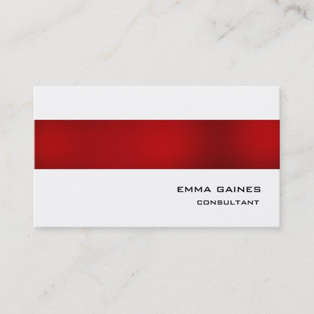 Carte De Visite Rouge Blanc professionnel impressionnant tendance (Devant)