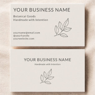 Carte De Visite Rouge Botanique Simple Rose Minimaliste Petit