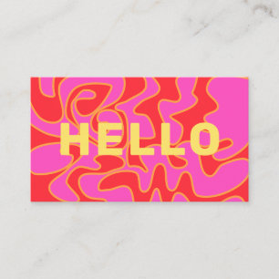 Carte De Visite Rouge brillant Retro Super Hot Rose