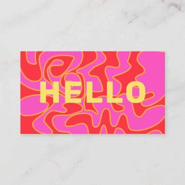 Carte De Visite Rouge brillant Retro Super Hot Rose (Devant)