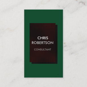 Carte de visite rouge Brown vert de la forêt verti