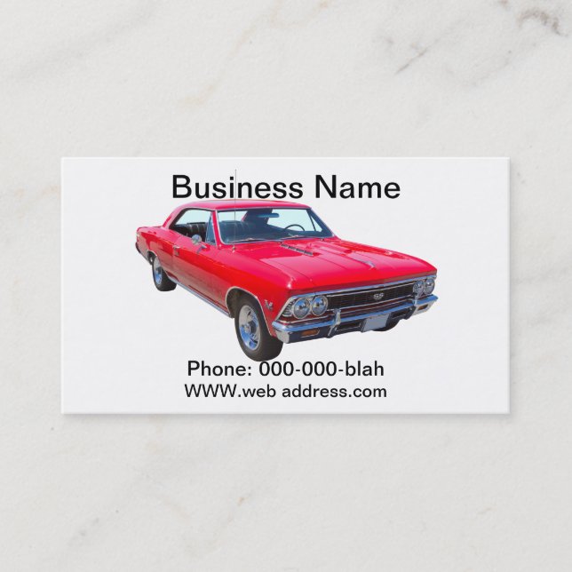 Carte De Visite Rouge Chevy 1966 Chevelle solides solubles 396 (Devant)