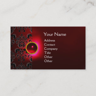 Carte De Visite Rouge CHIC Bourgogne de MONOGRAMME de GEMME de
