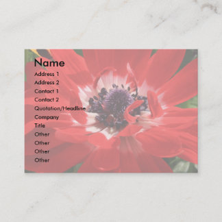 Carte de visite rouge d'anémone