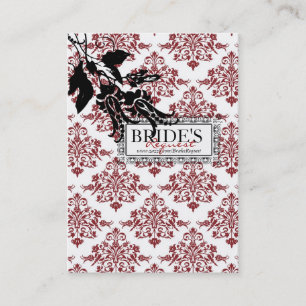 Carte de visite rouge de brocard