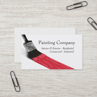 Carte De Visite Rouge de brosse de Painting Service Company -