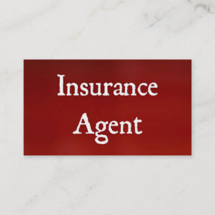 Carte de visite rouge de l'agent d'assurance