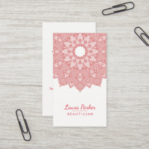 Carte De Visite Rouge de méditation de santé de yoga de fleur de
