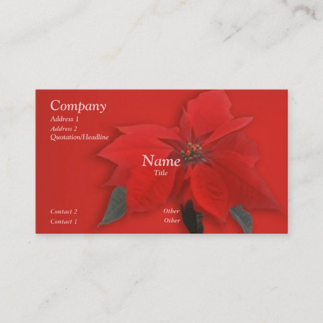 Carte De Visite Rouge de Noël (Devant)