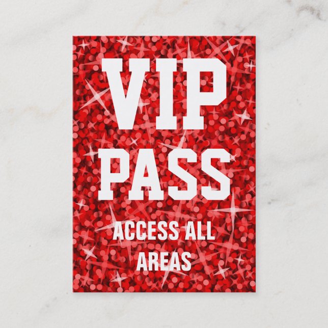 Carte de visite rouge de "PASSAGE de VIP" de (Devant)