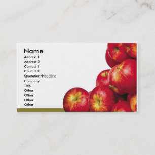 Carte de visite rouge de pommes