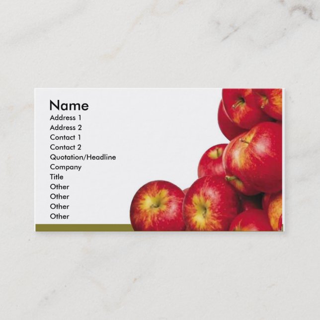 Carte de visite rouge de pommes (Devant)