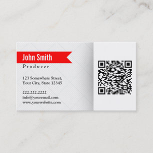 Carte de visite rouge de producteur de code de
