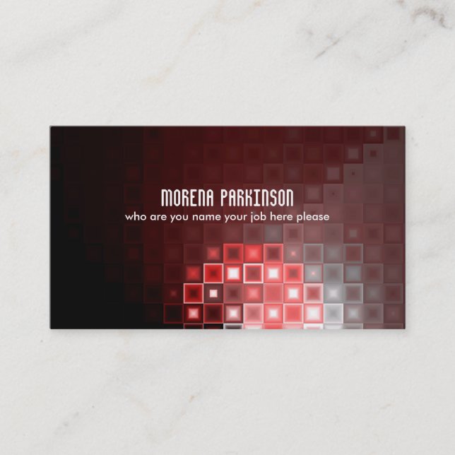 carte de visite rouge de rectangles (Devant)