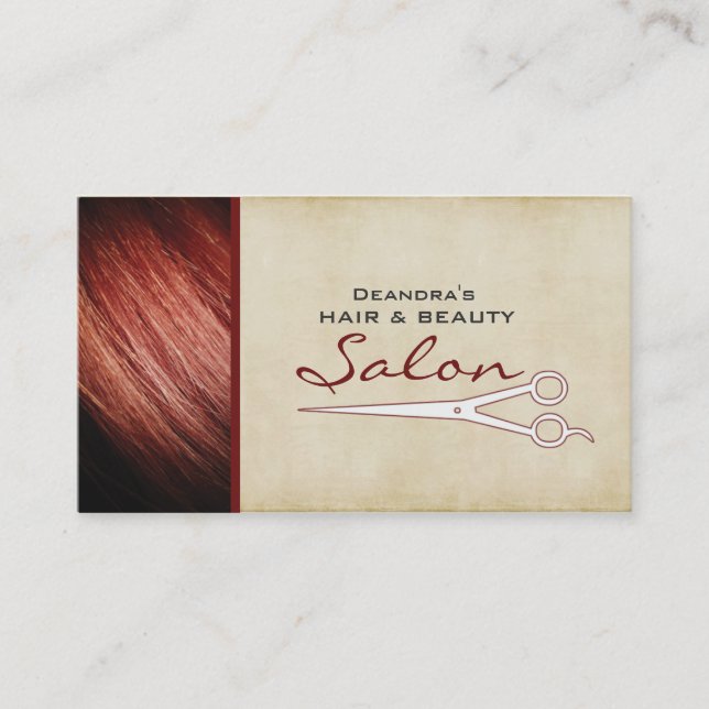 Carte de visite rouge de rendez-vous de salon de (Devant)